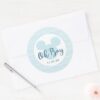 Mickey___Blue_Aztec_Baby_Shower_Classic_Round_Sticker_4 Mickey Blue Aztec Baby Shower Classic Round Sticker