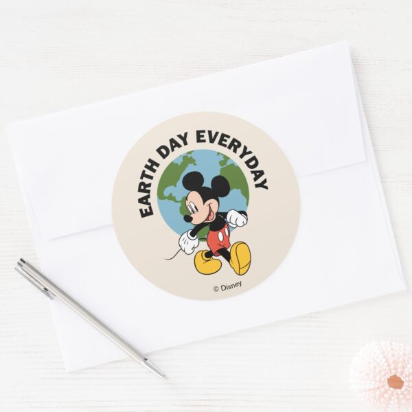 Mickey___Earth_Day_Everyday_Classic_Round_Sticker_3 Mickey Earth Day Everyday Classic Round Sticker