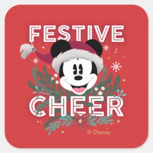 Mickey Festive Cheer Square Sticker