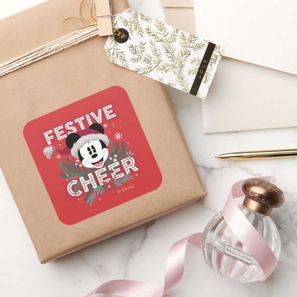 Mickey___Festive_Cheer_Square_Sticker_5 Mickey Festive Cheer Square Sticker