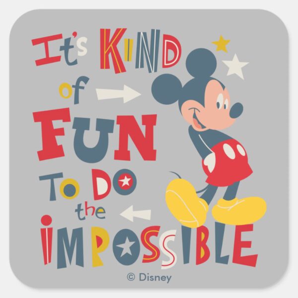 Mickey___Fun_To_Do_The_Impossible_2_Square_Sticker_1 Mickey Fun To Do The Impossible 2 Square Sticker