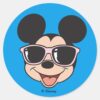 Mickey___Mickey_Smiling_Sunglasses_Classic_Round_Sticker_1 Mickey Mickey Smiling Sunglasses Classic Round Sticker