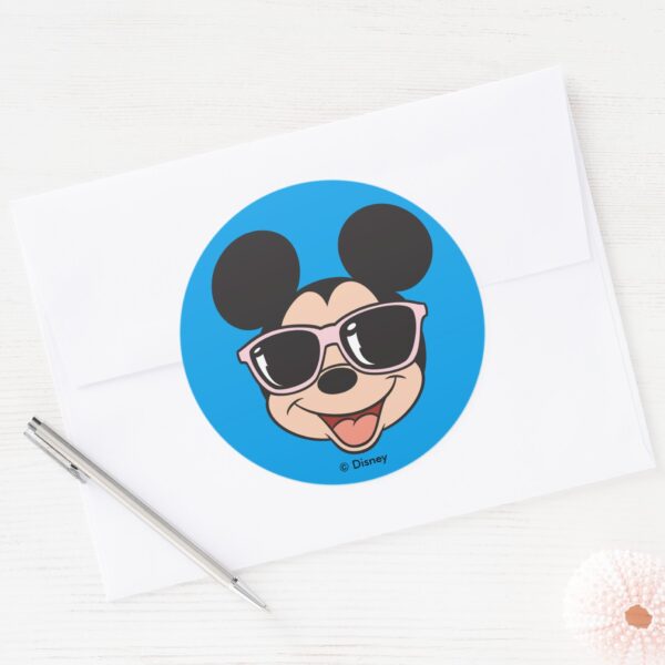 Mickey___Mickey_Smiling_Sunglasses_Classic_Round_Sticker_3 Mickey Mickey Smiling Sunglasses Classic Round Sticker