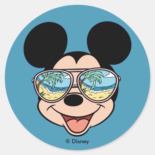 Mickey___Mickey_Tropical_Sunglasses_Classic_Round_Sticker_1 Mickey Mickey Tropical Sunglasses Classic Round Sticker
