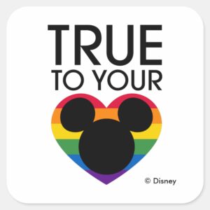 Mickey True To Your Heart Square Sticker