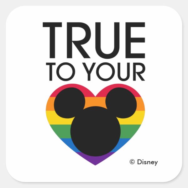 Mickey___True_to_Your_Heart_Square_Sticker_1 Mickey True To Your Heart Square Sticker