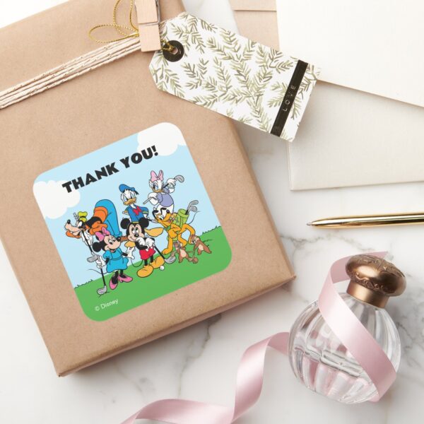 Mickey_and_Friends_Golf_Birthday_Thank_You_Square_Sticker_6 Mickey And Friends Golf Birthday Thank You Square Sticker