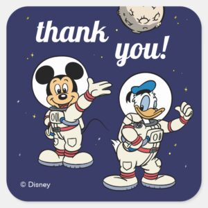 Mickey_and_Friends_Space_Birthday_Thank_You_Square_Sticker_2 Mickey And Friends Space Birthday Thank You Square Sticker