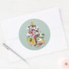 Mickey_and_Friends___Christmas_Pyramid_Classic_Round_Sticker_3 Mickey And Friends Christmas Pyramid Classic Round Sticker