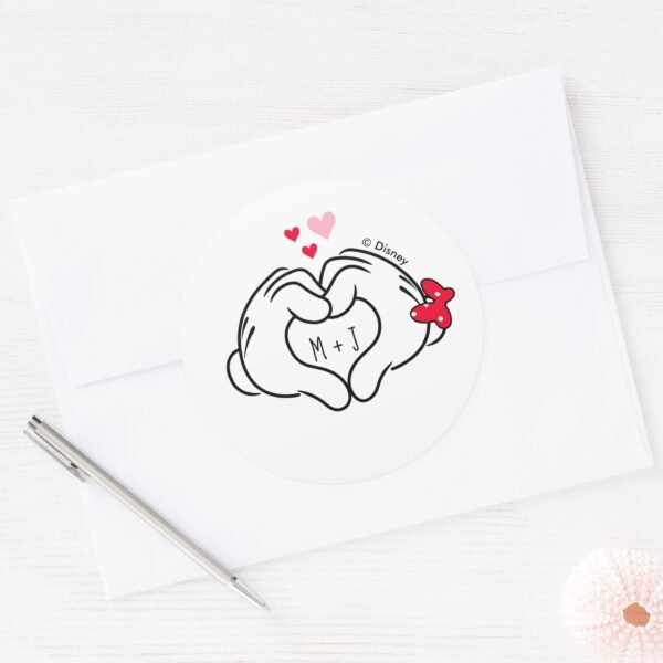 Mickey_and_Minnie_Making_Heart_Sign_with_Hands_Classic_Round_Sticker_3 Mickey And Minnie Making Heart Sign With Hands Classic Round Sticker