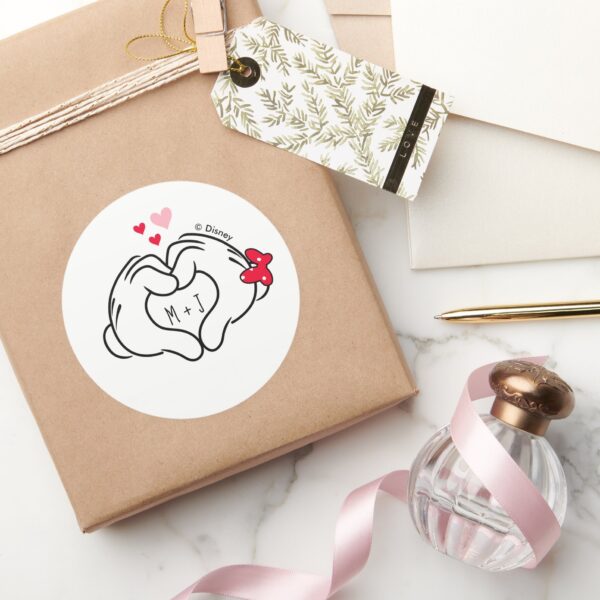 Mickey_and_Minnie_Making_Heart_Sign_with_Hands_Classic_Round_Sticker_5 Mickey And Minnie Making Heart Sign With Hands Classic Round Sticker