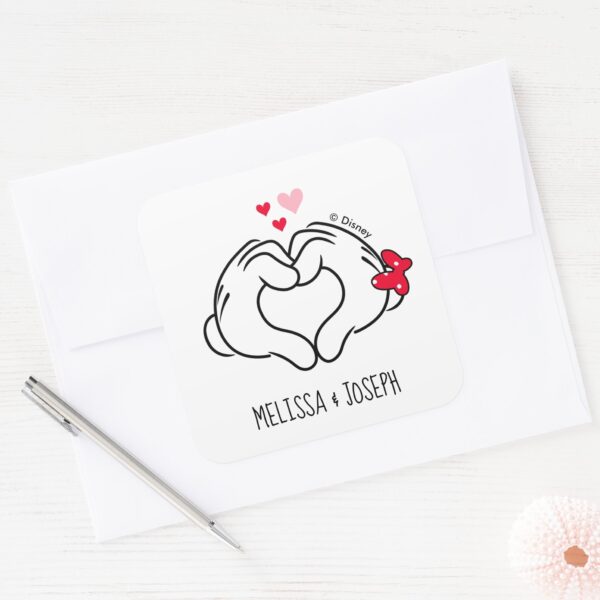 Mickey_and_Minnie_Making_Heart_Sign_with_Hands_Square_Sticker_3 Mickey And Minnie Making Heart Sign With Hands Square Sticker