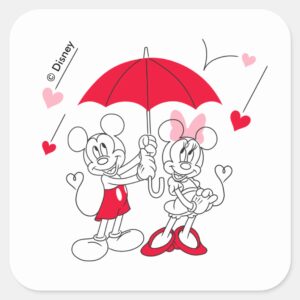Mickey_and_Minnie___Valentine's_Day_Falling_Hearts_Square_Sticker_1 Mickey And Minnie Valentines Day Falling Hearts Square Sticker
