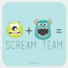 Mike+Sulley=Scream_Team_Square_Sticker_1 MikeSulleyScream Team Square Sticker