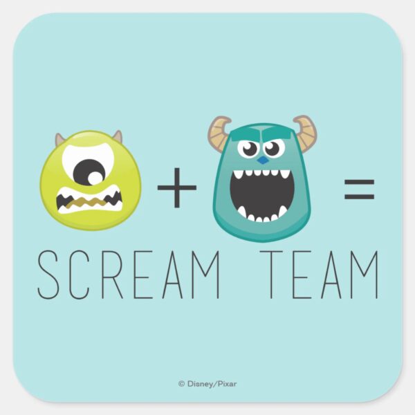 Mike+Sulley=Scream_Team_Square_Sticker_1 MikeSulleyScream Team Square Sticker