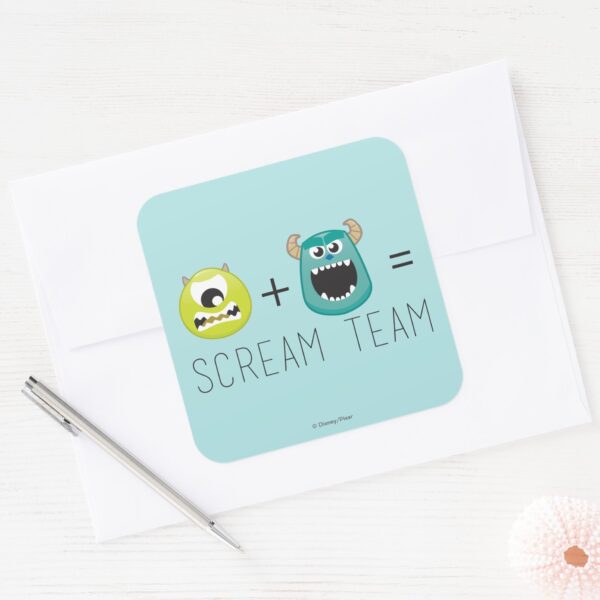 Mike+Sulley=Scream_Team_Square_Sticker_3 MikeSulleyScream Team Square Sticker