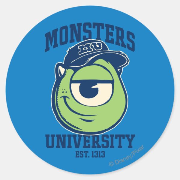 Mike_Monsters_University_Est._1313_Classic_Round_Sticker_1 Mike Monsters University Est. 1313 Classic Round Sticker