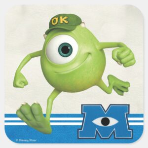 Mike Running Square Sticker