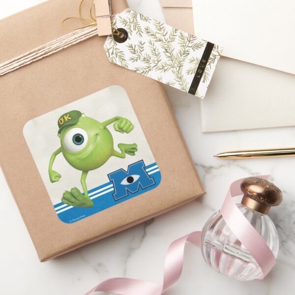 Mike_Running_Square_Sticker_5 Mike Running Square Sticker