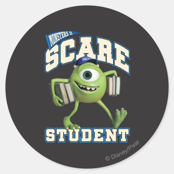 Mike_Scare_Student_2_Classic_Round_Sticker_1 Mike Scare Student 2 Classic Round Sticker
