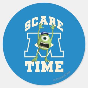 Mike Scare Time Classic Round Sticker