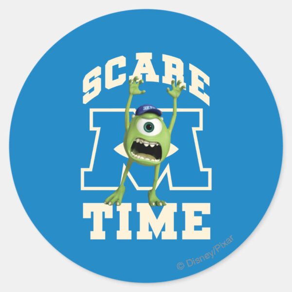 Mike_Scare_Time_Classic_Round_Sticker_1 Mike Scare Time Classic Round Sticker