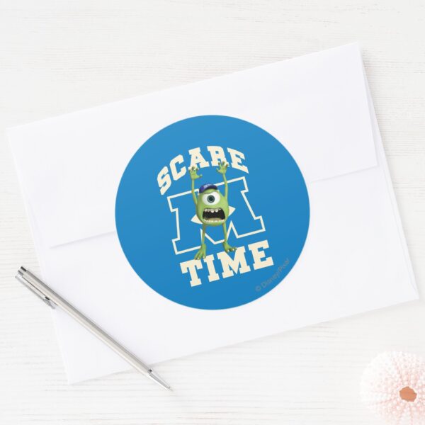 Mike_Scare_Time_Classic_Round_Sticker_3 Mike Scare Time Classic Round Sticker