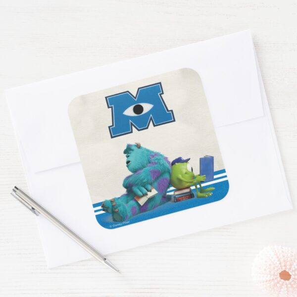 Mike_and_Sulley_Reading_Square_Sticker_3 Mike And Sulley Reading Square Sticker