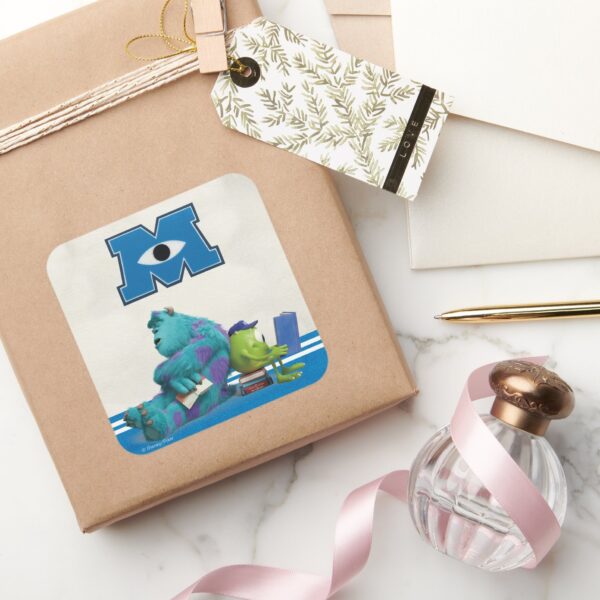 Mike_and_Sulley_Reading_Square_Sticker_5 Mike And Sulley Reading Square Sticker