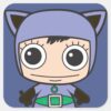 Mini_Cat_Woman_Square_Sticker_1 Mini Cat Woman Square Sticker
