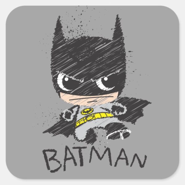 Mini_Classic_Batman_Sketch_Square_Sticker_1 Mini Classic Batman Sketch Square Sticker