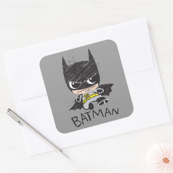 Mini_Classic_Batman_Sketch_Square_Sticker_3 Mini Classic Batman Sketch Square Sticker