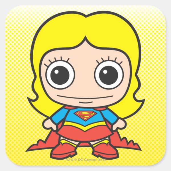 Mini_Supergirl_Square_Sticker_1 Mini Supergirl Square Sticker