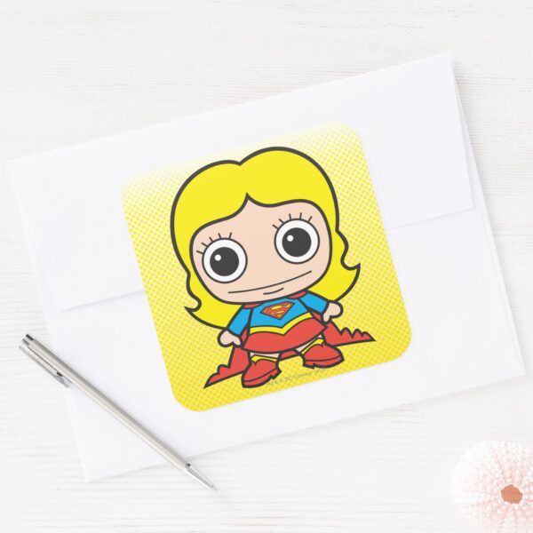 Mini_Supergirl_Square_Sticker_3 Mini Supergirl Square Sticker