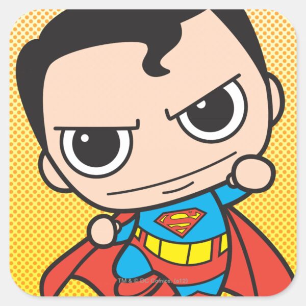 Mini_Superman_Flying_Square_Sticker_1 Mini Superman Flying Square Sticker