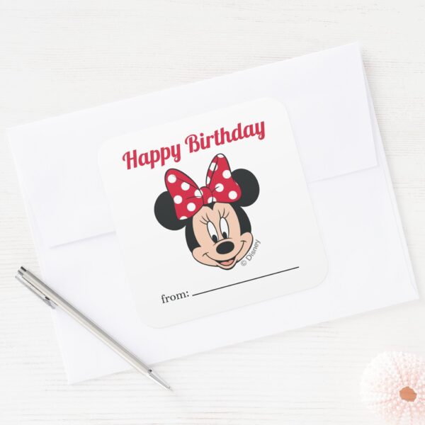 Minnie_Mouse_-_Bow___A_Gift_From_-_Birthday_Square_Sticker_3 Minnie Mouse Bow A Gift From Birthday Square Sticker