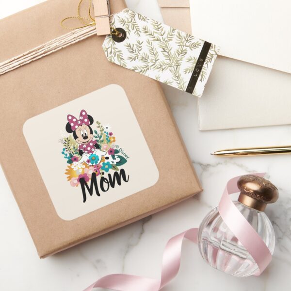 Minnie_Mouse_-_Flowers_for_Mom_Square_Sticker_5 Minnie Mouse Flowers For Mom Square Sticker