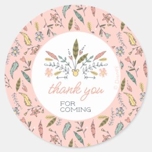 Minnie Mouse Boho Festival Birthday Classic Round Sticker