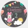 Minnie_Mouse_Chalkboard_Birthday_Classic_Round_Sticker_2 Minnie Mouse Chalkboard Birthday Classic Round Sticker