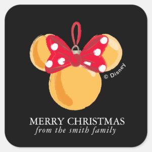 Minnie Mouse Christmas Ornament Personalized Square Sticker