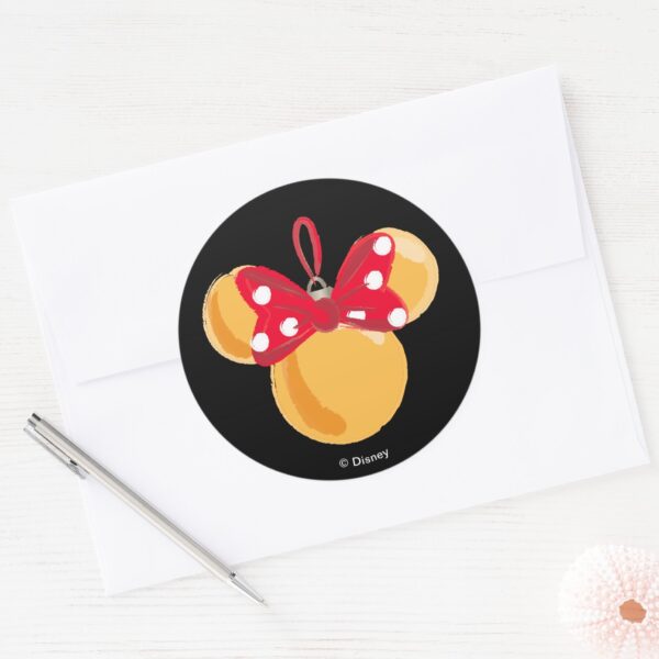 Minnie_Mouse_Christmas_Ornament_Classic_Round_Sticker_3 Minnie Mouse Christmas Ornament Classic Round Sticker