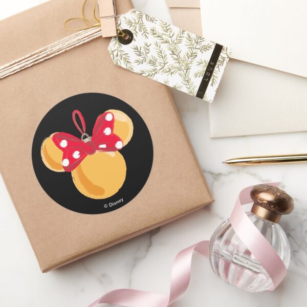 Minnie_Mouse_Christmas_Ornament_Classic_Round_Sticker_5 Minnie Mouse Christmas Ornament Classic Round Sticker