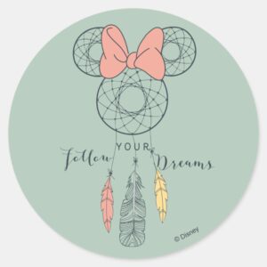 Minnie Mouse Dream Catcher Follow Your Dreams Classic Round Sticker