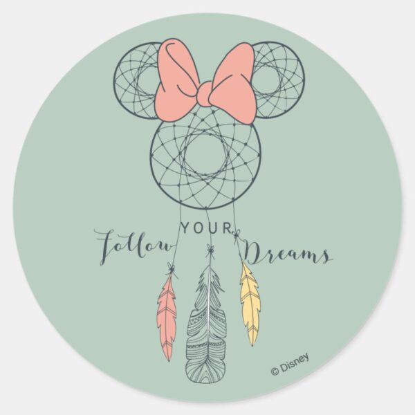 Minnie_Mouse_Dream_Catcher___Follow_Your_Dreams_Classic_Round_Sticker_1 Minnie Mouse Dream Catcher Follow Your Dreams Classic Round Sticker