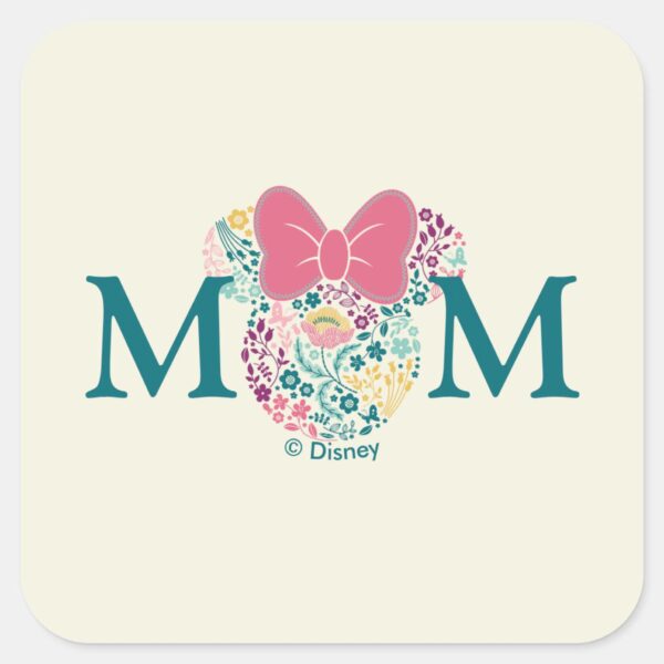 Minnie_Mouse_Floral_Icon_-_Happy_Mother's_Day_Square_Sticker_1 Minnie Mouse Floral Icon Happy Mothers Day Square Sticker