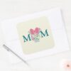 Minnie Mouse Floral Icon Happy Mothers Day Square Sticker