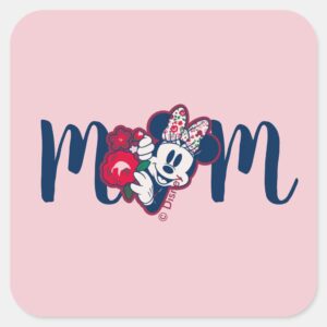 Minnie_Mouse_Floral_Pattern_-_Happy_Mother's_Day_Square_Sticker_1 Minnie Mouse Floral Pattern Happy Mothers Day Square Sticker