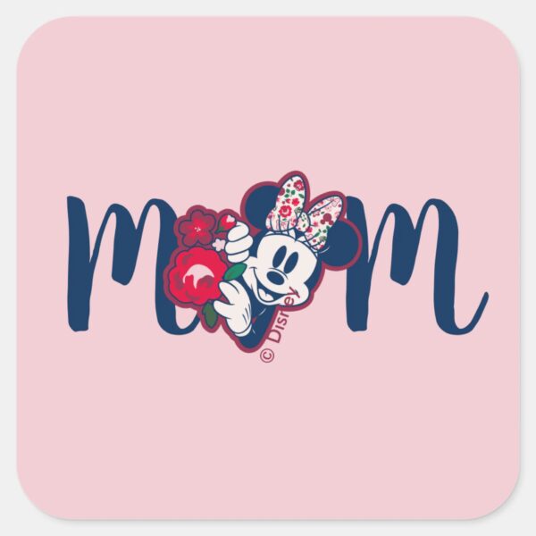 Minnie_Mouse_Floral_Pattern_-_Happy_Mother's_Day_Square_Sticker_1 Minnie Mouse Floral Pattern Happy Mothers Day Square Sticker