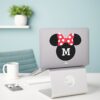 Minnie Mouse Head Silhouette With Monogram Sticker