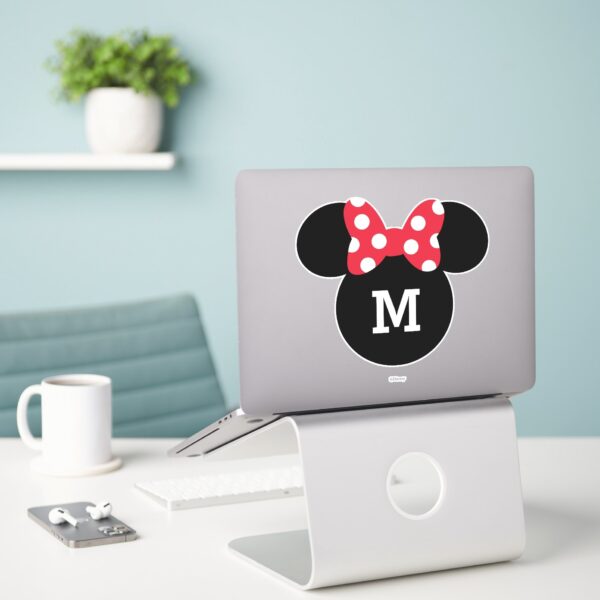 Minnie Mouse Head Silhouette With Monogram Sticker